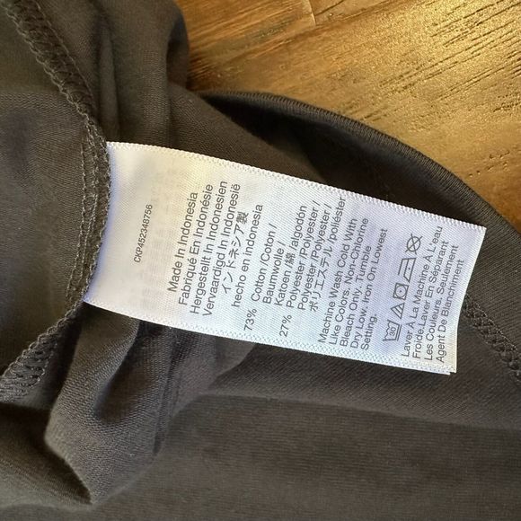 NWT MADEWELL 3/4-Sleeve Crepe Drop-Shoulder Bubble-Sleeve Tee Grey - Picture 7 of 9